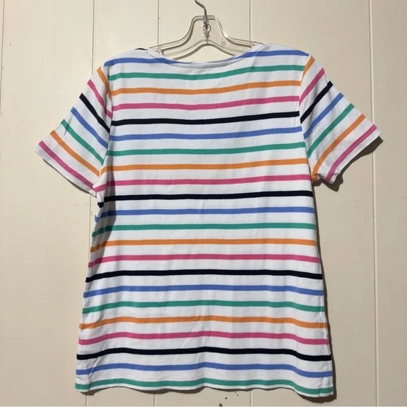 Talbots Crewneck Stripe Shirt Multicolored Woman Size LP - Picture 5 of 5